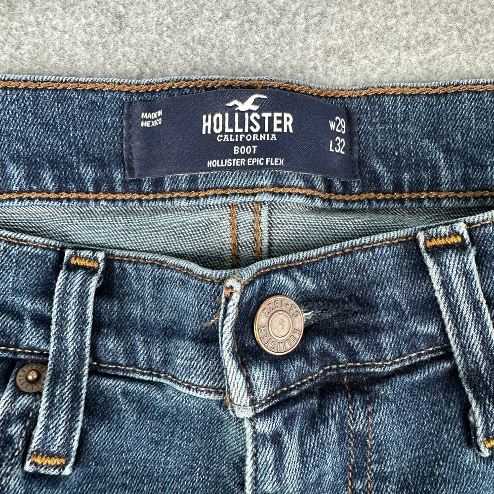 Hollister Jeans Mens 29x32 Blue Boot Epic Flex Denim Pants 2280 - Picture 3 of 9